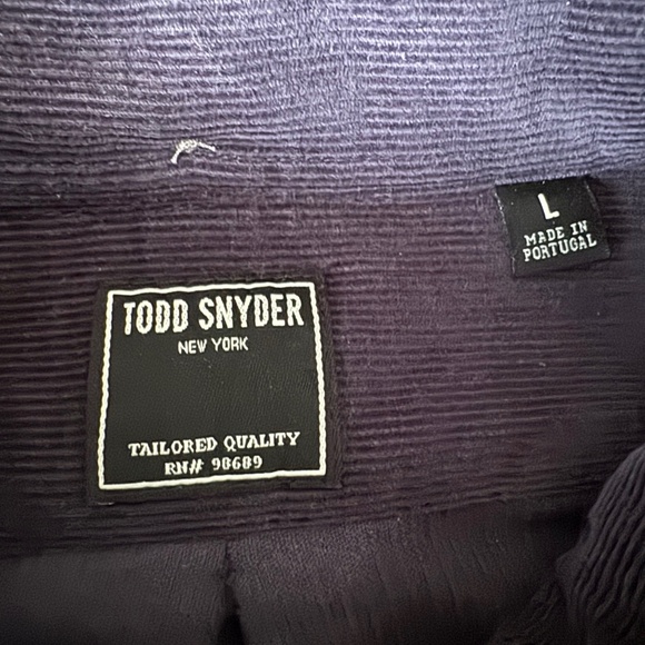 Todd Snyder navy blue Corduroy long sleeve button down Shirt MEN LRG ALL cotton - Picture 4 of 5